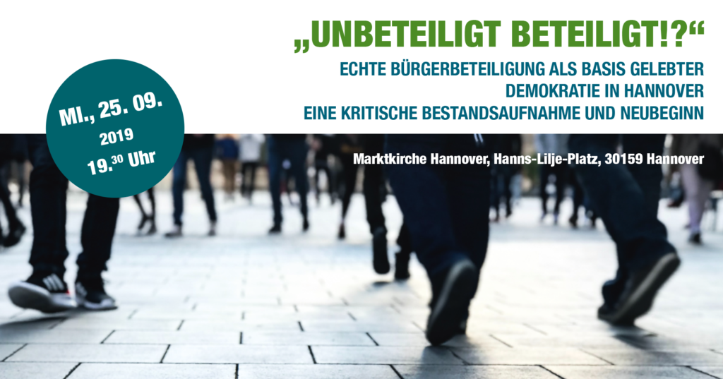 Diskussion Bürgerbeteiligung 25.09.2019 Hannover mit OB-Kandidat*innen - Veranstaltungsmotiv